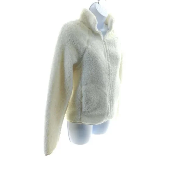 Double Zero Juniors Ivory Faux Fur Jacket Size Small - Picture 2 of 3